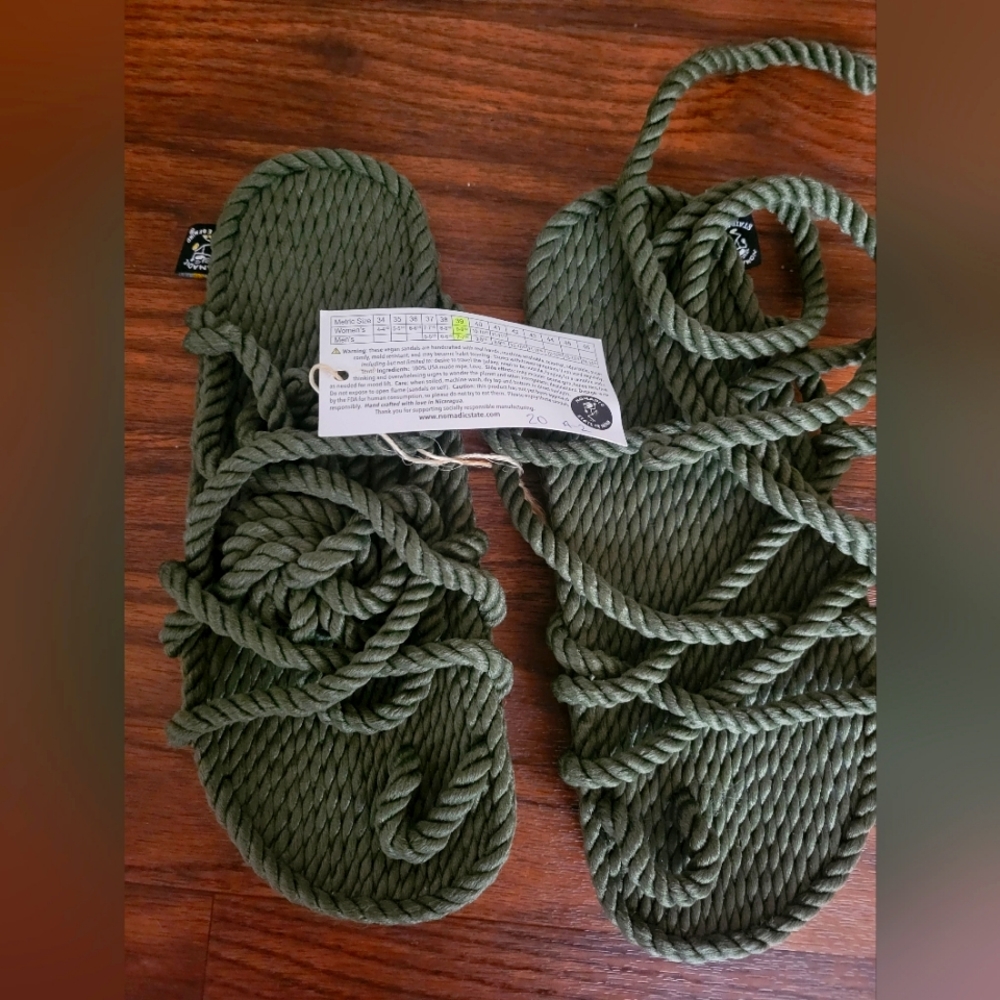 Nomadic State La Isla Wrap Sandals olive green color